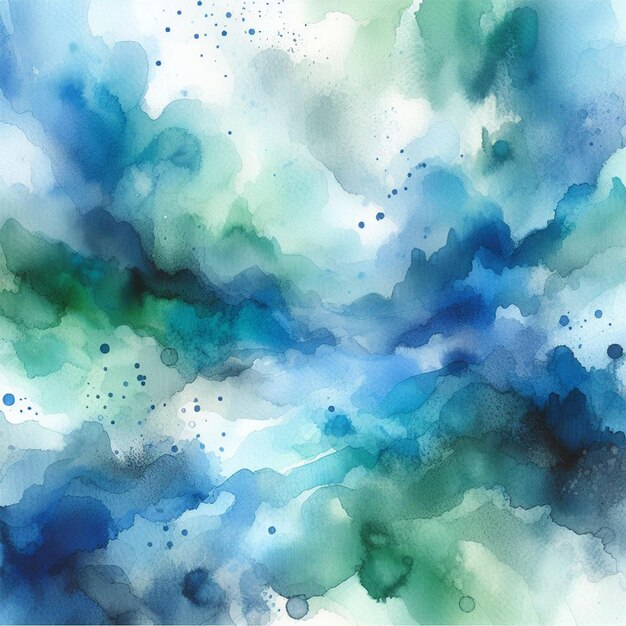 Colorful Abstract watercolor blue green background