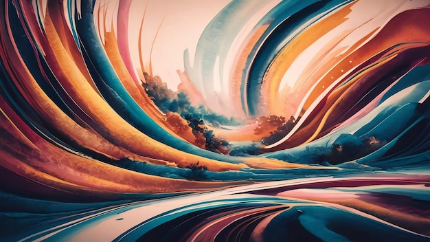 Colorful abstract watercolor strokes