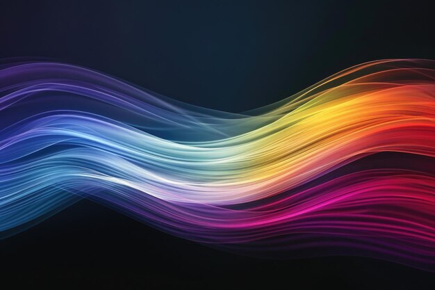 Photo colorful abstract wave background with black copy space