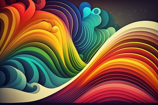 Colorful abstract wave background