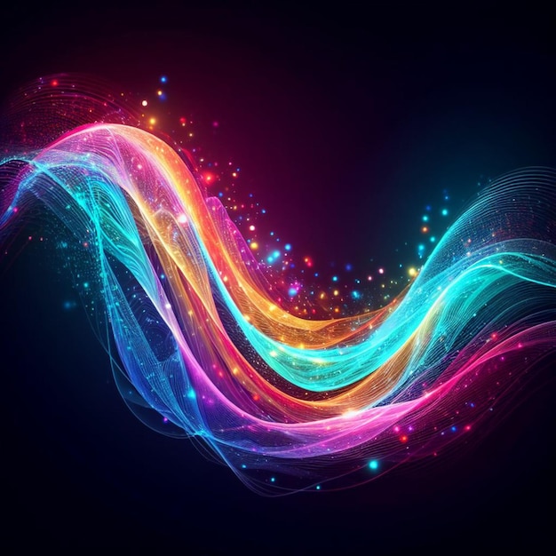 Photo colorful abstract wave background