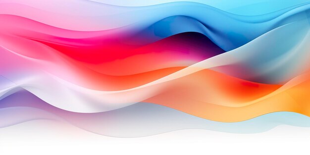 Colorful abstract wave lines flowing horizontally on a white background ideal for technology music science and the digital world AI Generative