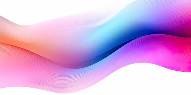 Colorful abstract wave lines flowing horizontally on a white background ideal for technology music science and the digital world AI Generative