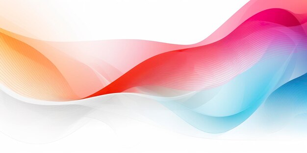 Colorful abstract wave lines flowing horizontally on a white background ideal for technology music science and the digital world AI Generative