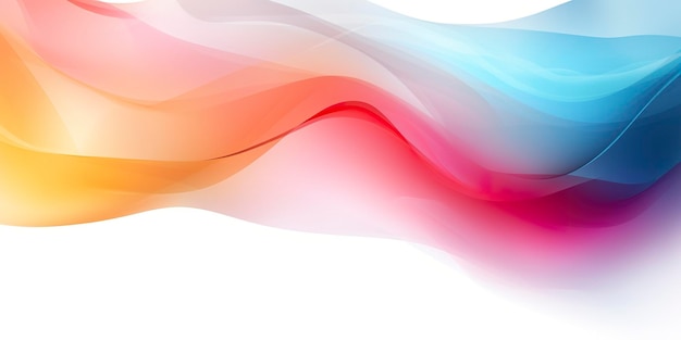 Colorful abstract wave lines flowing horizontally on a white background ideal for technology music science and the digital world AI Generative