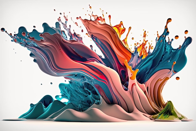 Colorful Abstract wave liquid motion flow explosion