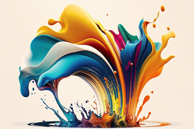 Colorful Abstract wave liquid motion flow explosion