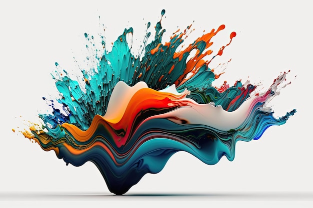 Colorful Abstract wave liquid motion flow explosion