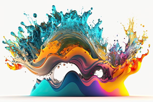 Colorful Abstract wave liquid motion flow explosion