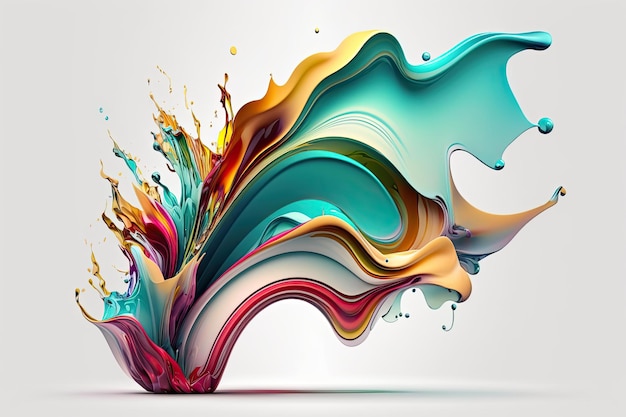 Colorful Abstract wave liquid motion flow explosion