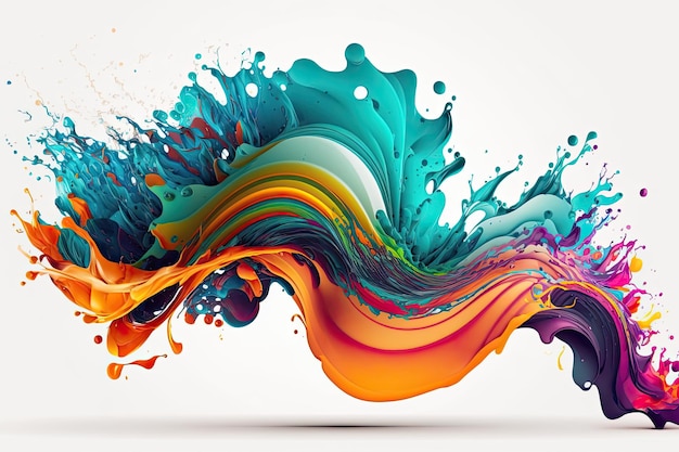 다채로운 추상 파 액체 모션 흐름 폭발