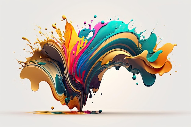 Colorful Abstract wave liquid motion flow explosion