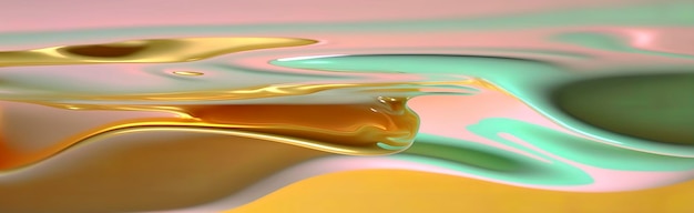 Colorful abstract wave liquid wallpaper panoramic abstract background colorful waves Generative AI