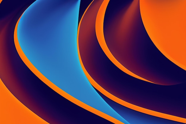 Colorful abstract wavy blue and orange wallpaper