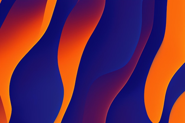 Colorful abstract wavy blue and orange wallpaper