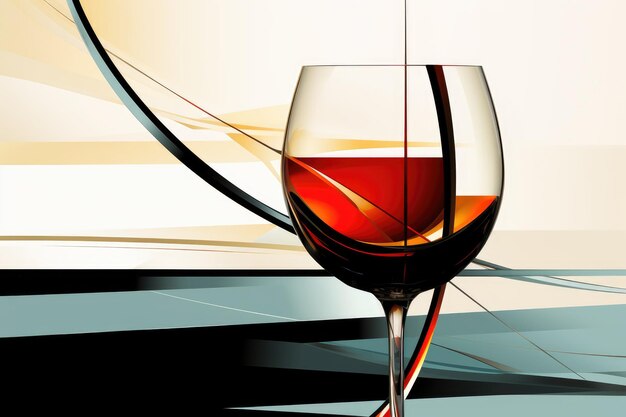 Красочный абстрактный бокал для вина