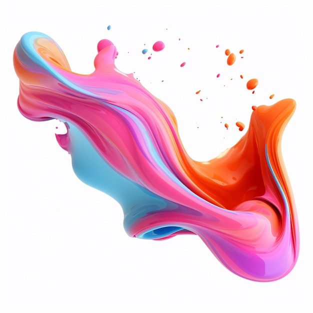 Красочная акриловая краска в движении с формами текстурированной радуги цветного абстрактного искусства фона масла на