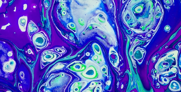 A colorful acrylic painting of a blue and purple acrylic paint.