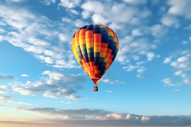 空を飛ぶカラフルな気球