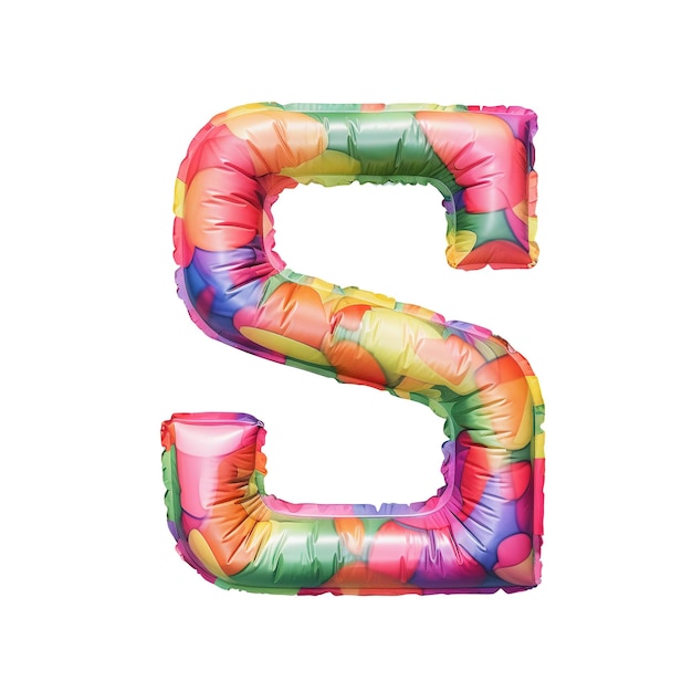 Colorful air mattress in the shape of the letter s