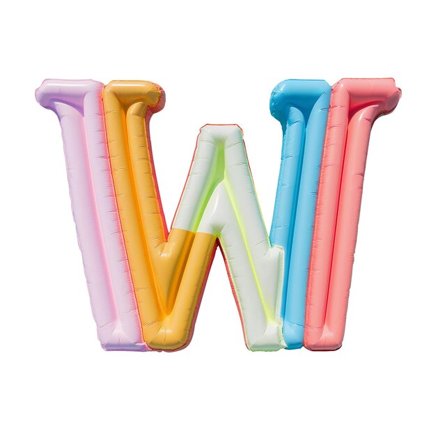 Colorful air mattress in the shape of the letter w