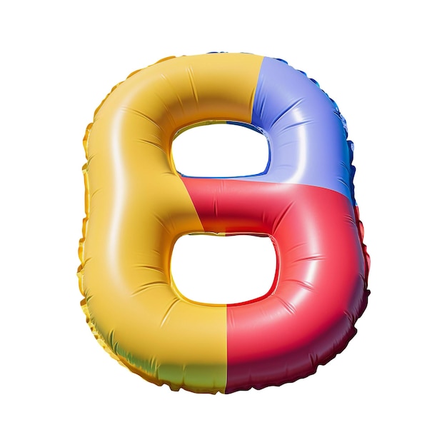Colorful air mattress in the shape of the number eight