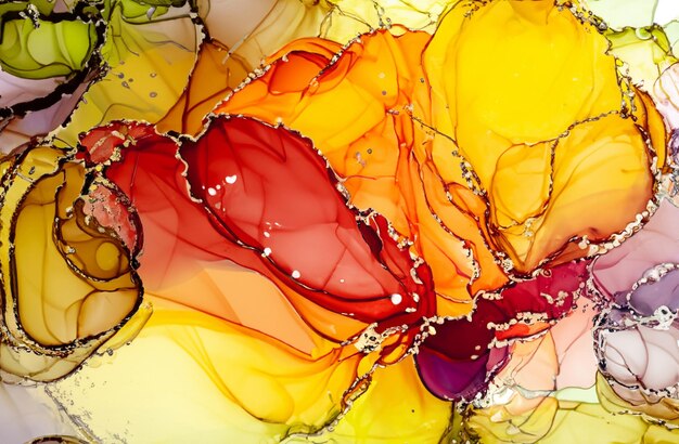 Colorful alcohol ink abstract background