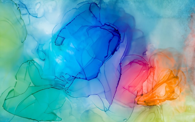 Colorful alcohol ink abstract background