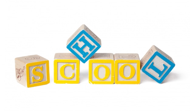 colorful alphabet blocks. back to school isolated on white