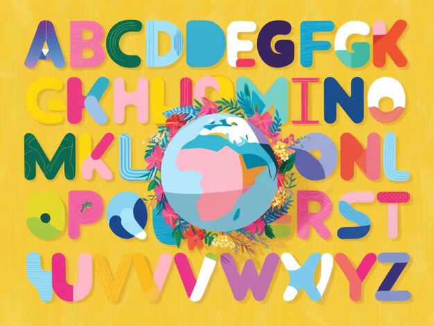 Photo a colorful alphabet that has letters that say quot alphabet quot