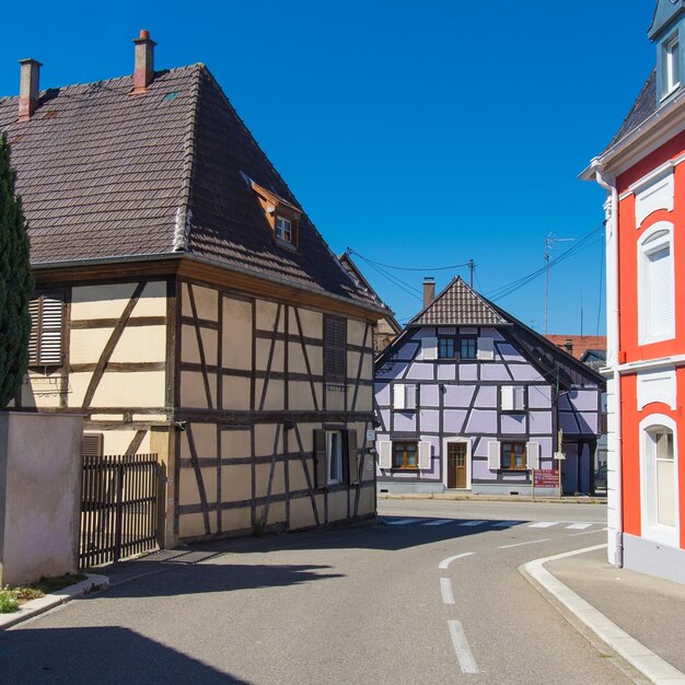 Colorful alsatian houses in dannemarie