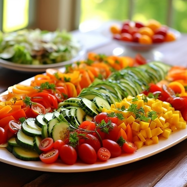 写真 色鮮やかで魅力的な野菜料理