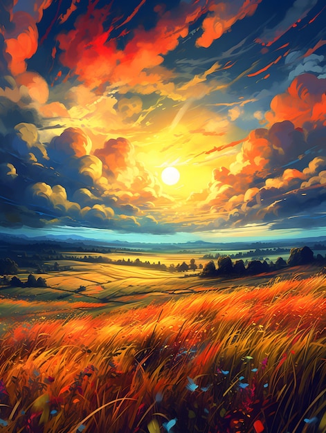 colorful anime landscape