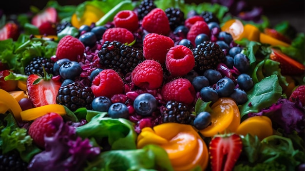 Colorful Antioxidant Salads 抗酸化物質が豊富な虹色のサラダ ジェネレーティブ Ai