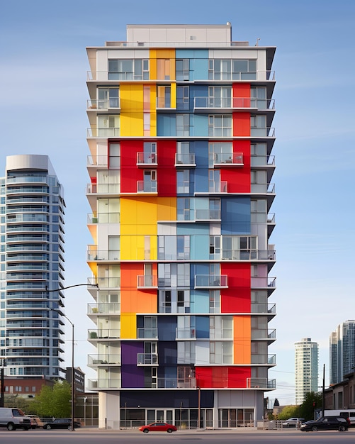 Colorful apartment building in downtown toronto