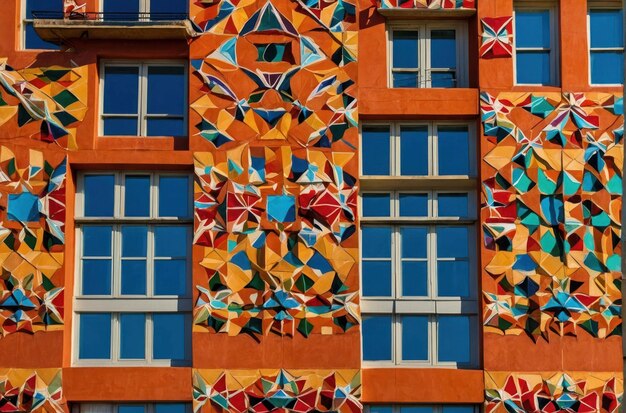 Photo colorful apartment building facade