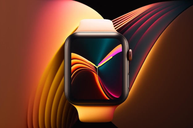 Foto un apple watch colorato con un display colorato.