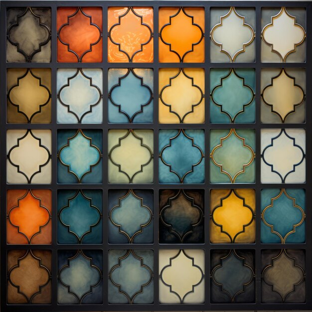 Photo colorful arabesque panels in wet plate negative style