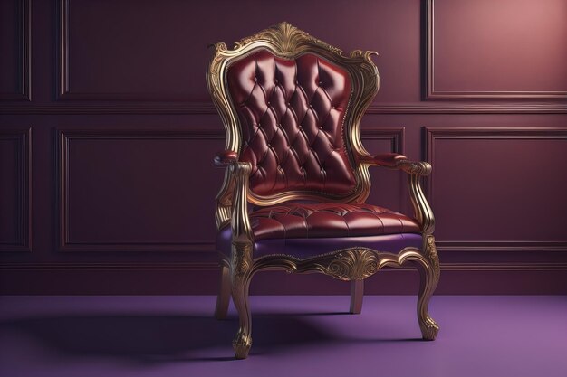 Colorful armchair on a solid color background ai generative