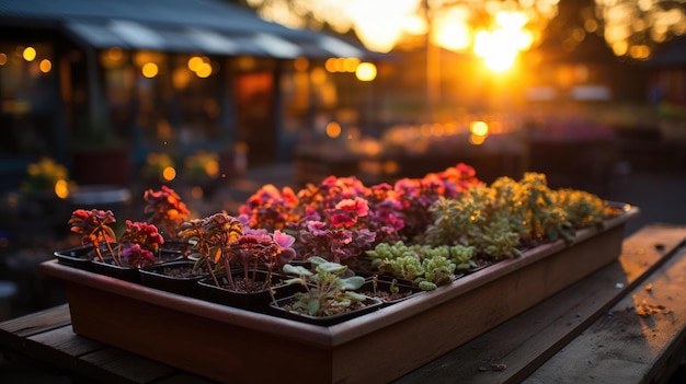 Colorful array of flowers at local rural greenhouse