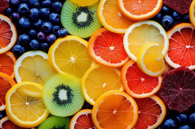 Colorful Array of Fresh Fruits