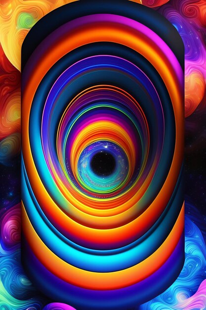 Photo colorful art background with a circular design with lights