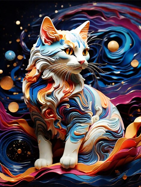 A colorful art of cat