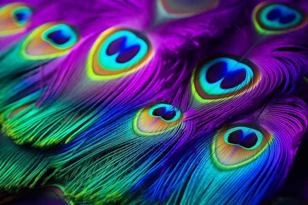 Colorful and artistic peacock feathers