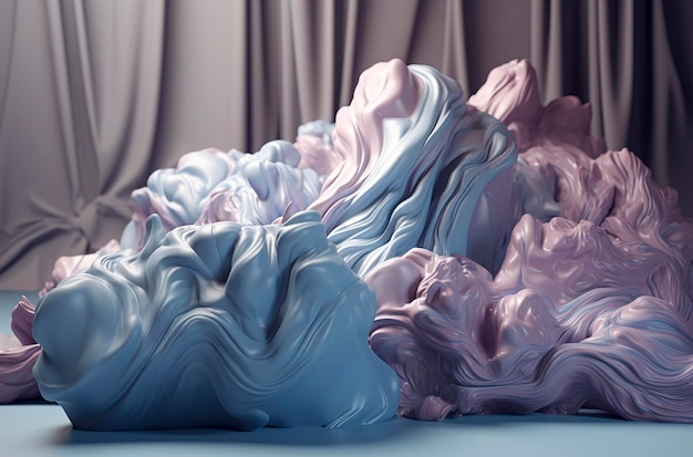 Colorful Artistry: Creamy Paint Unleashes Creative Brilliance created with Generative AI technology
