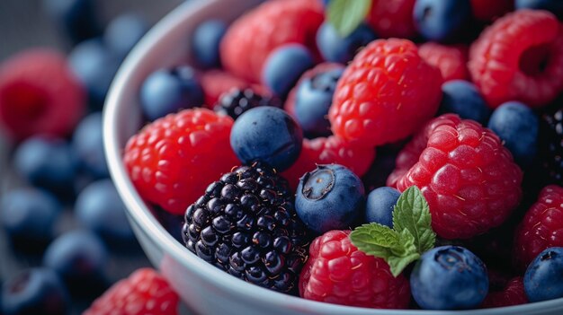 A colorful assortment of berries in a bowl