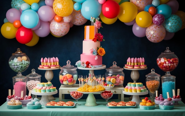 Colorful assortment for birthday party celebration