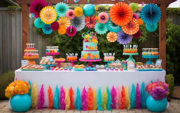 Colorful assortment for birthday party celebration