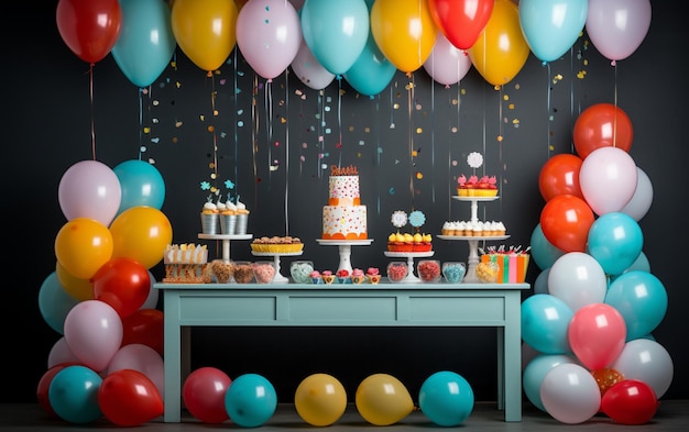 Colorful assortment for birthday party celebration