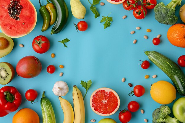 Photo colorful assortment of fresh produce